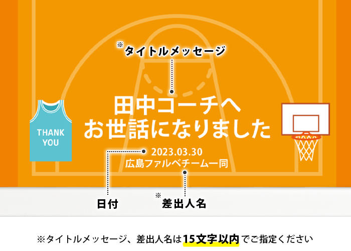 寄せ書きメッセージボード「バスケットボール」