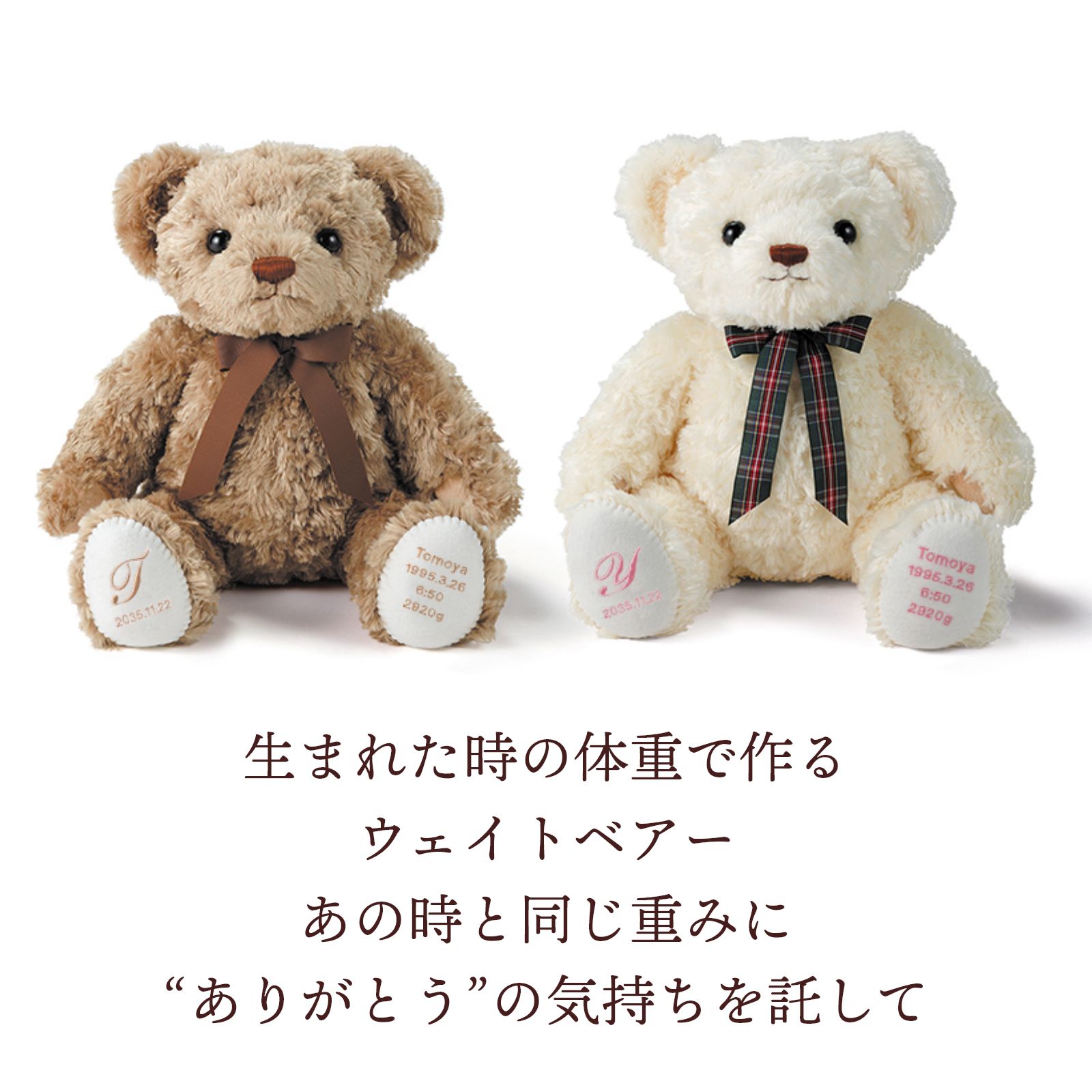 生まれた時の体重で作る体重ベア