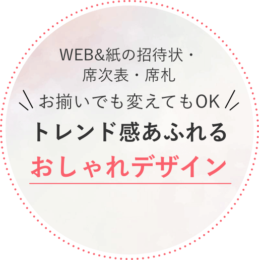 WEB＆紙の招待状・席次表・席札 お揃いでも変えてもOK トレンド感あふれるおしゃれデザイン