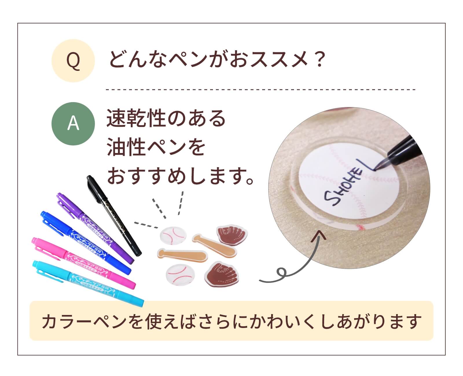 アクリルウェディングドロップスのピースに書くペンのおすすめについて