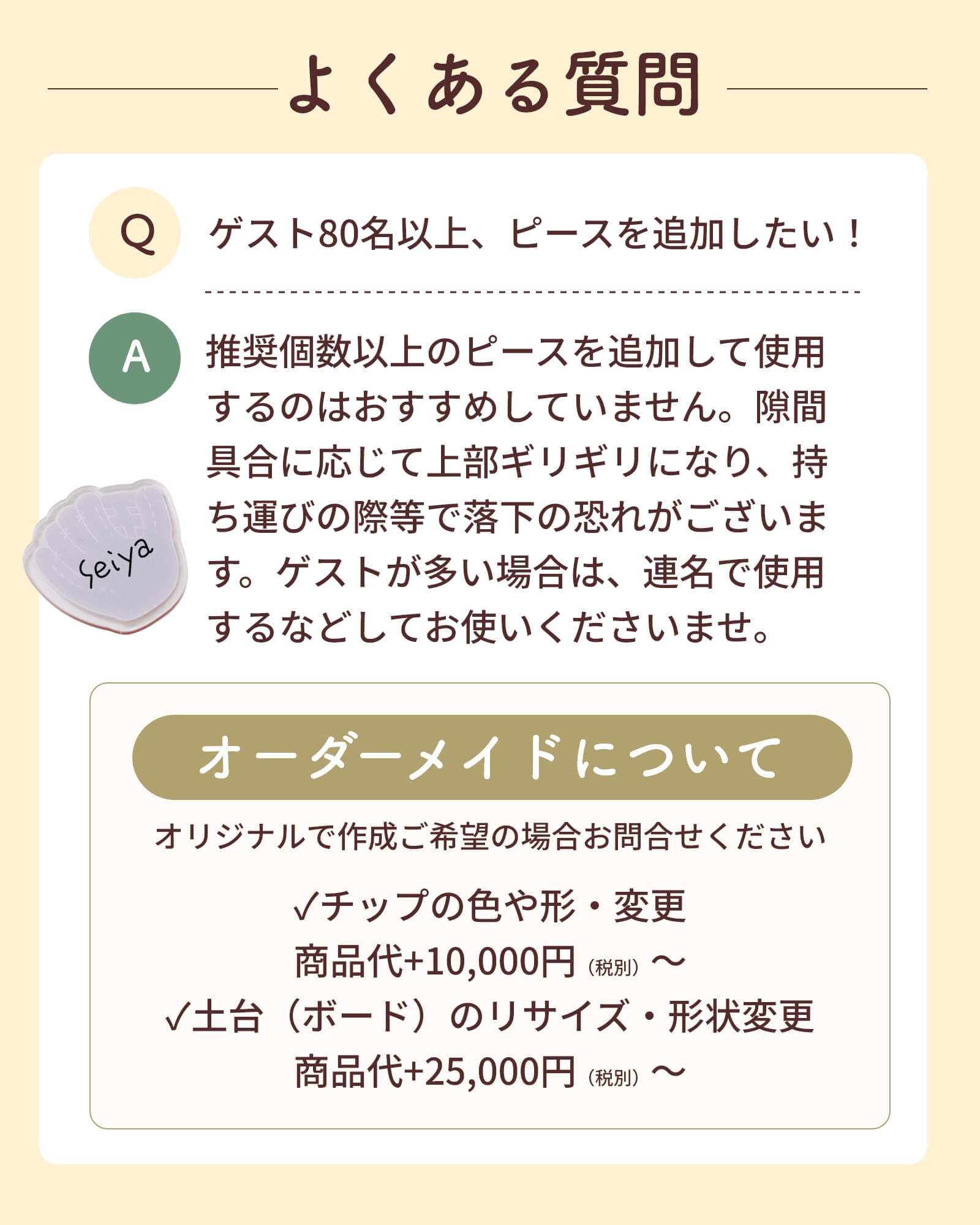 アクリルウェディングドロップスよくある質問