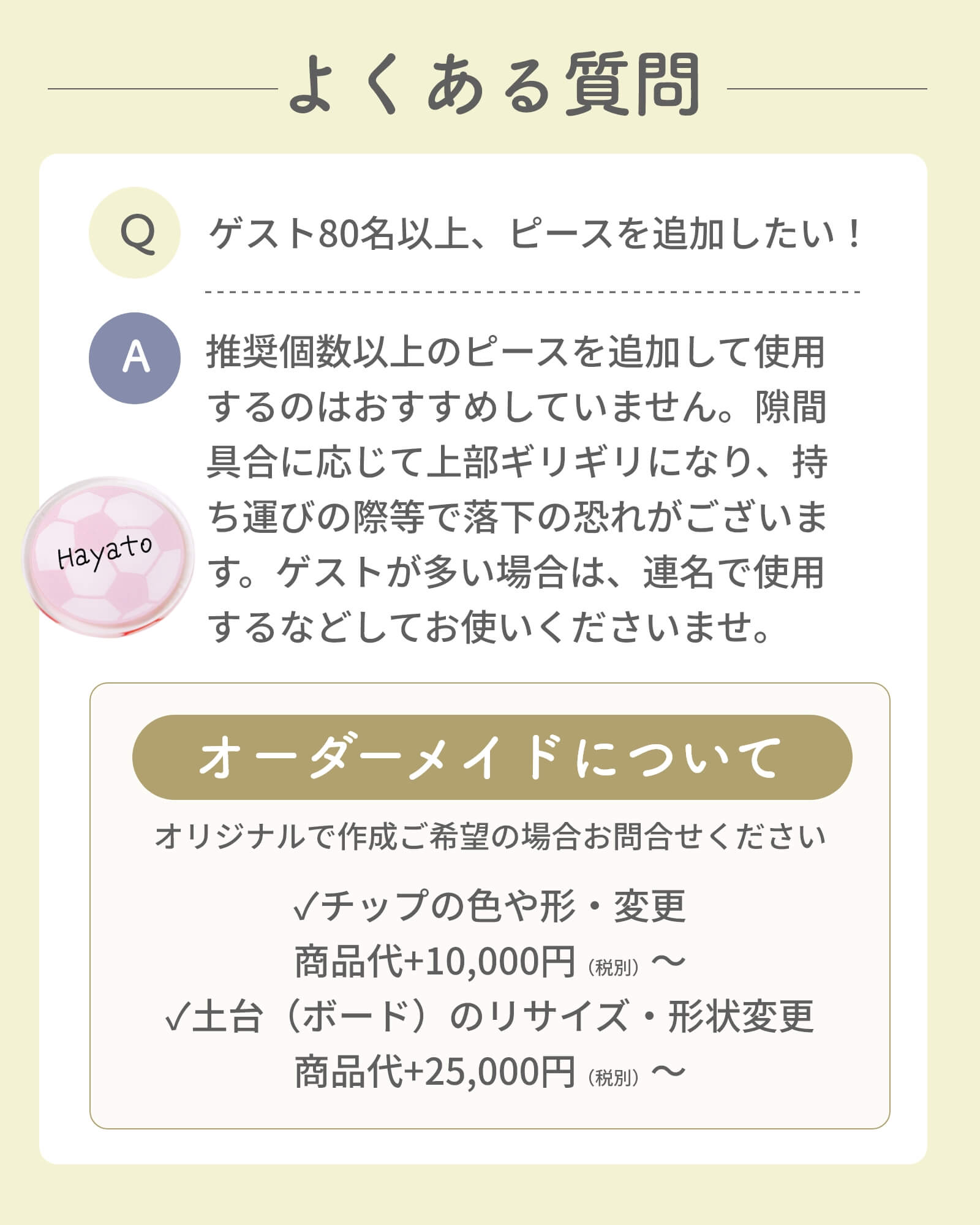 アクリルウェディングドロップスよくある質問