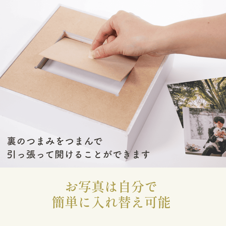 お写真は自分で簡単に入れ替え可能