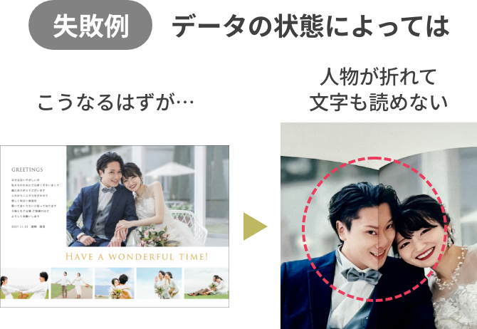 データの状態によっては人物が折れて文字も読めない