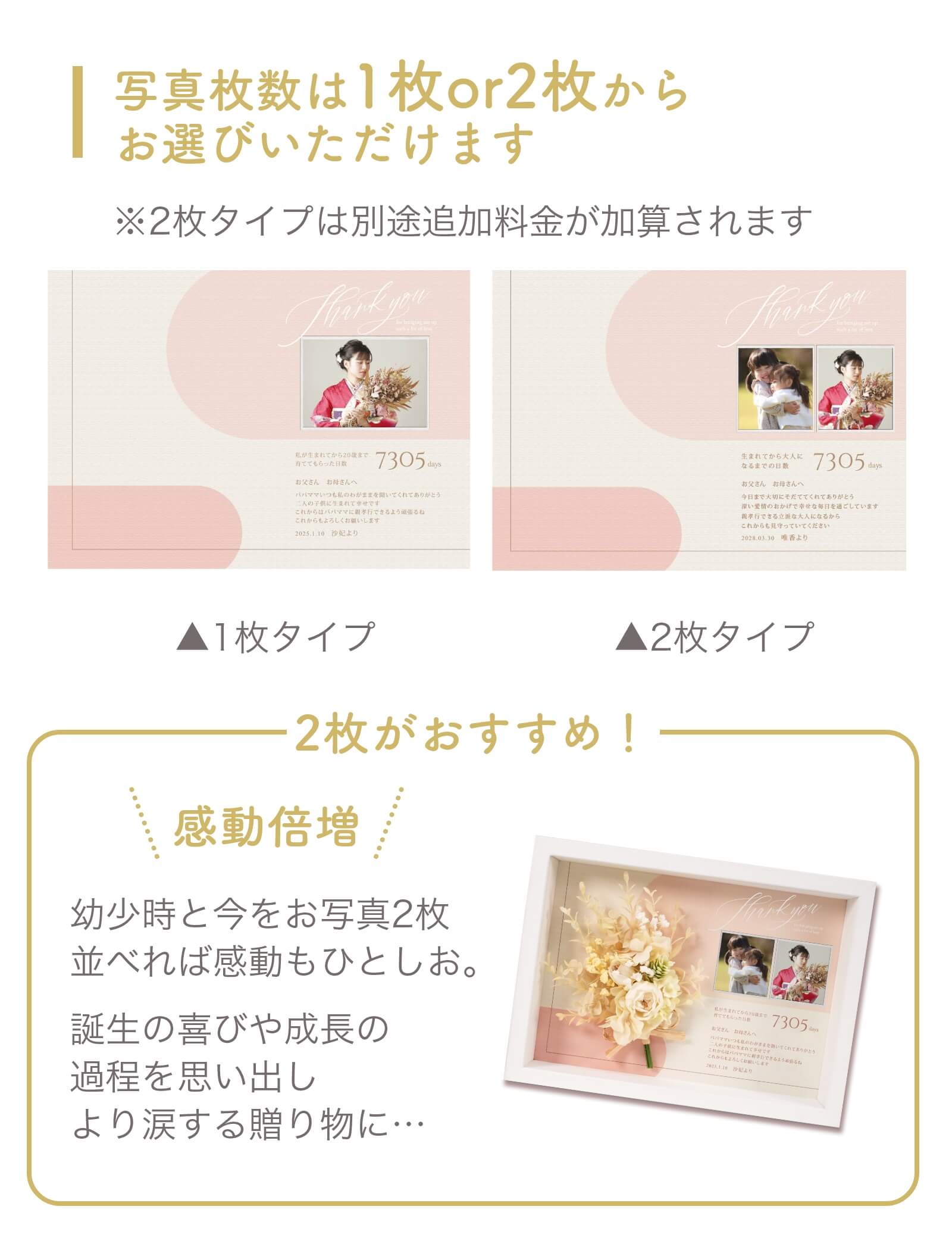 写真は1枚or2枚から選べます