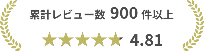 累計レビュー数900件以上