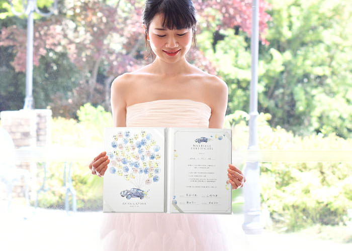 ゲスト参加型サイン式の結婚証明書