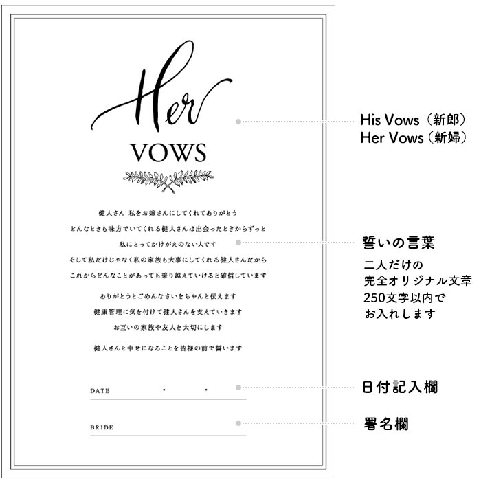 Wedding vow booksの要素をプラスした結婚証明書
