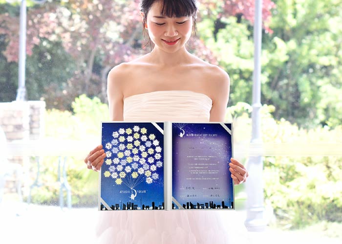 ゲスト参加型サイン式の結婚証明書