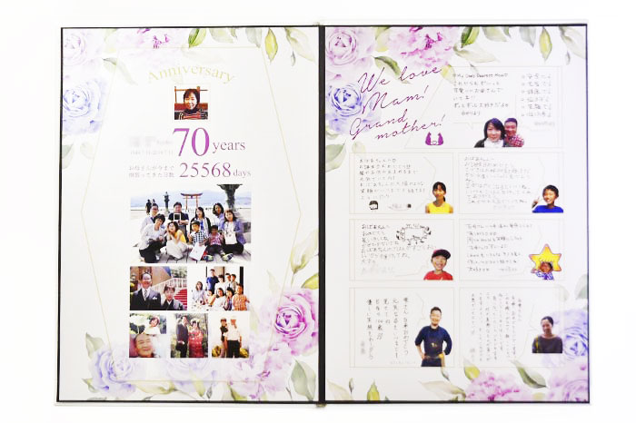 ファミリーツリーを長寿祝いに家系図をあらわる記念品