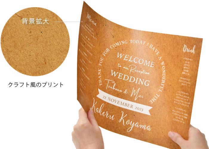 ランチョンマット風席札メニュー表