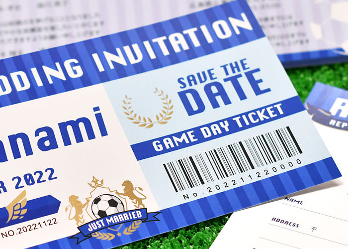 シートナンバーやバーコードのところもひそかに挙式日が入っています