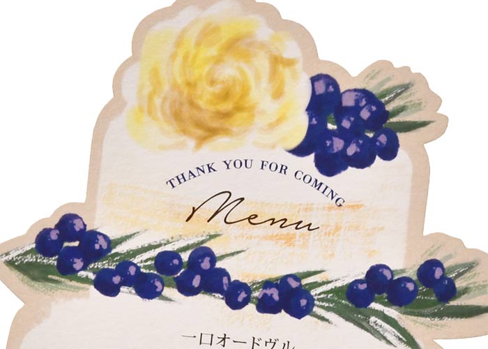 ゲストテーブルを華やかに飾れるメニュー表