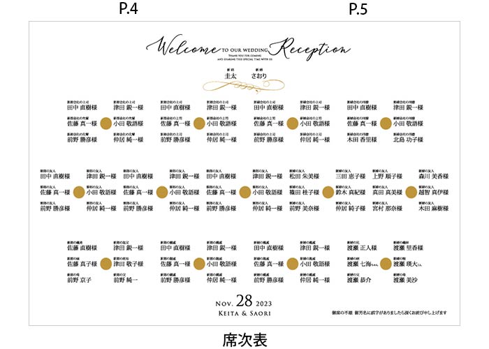 プロフィールブックP4.5席次表