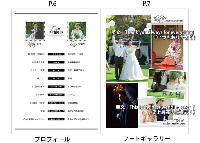 プロフィールブックP6プロフィールP7フォトギャラリー