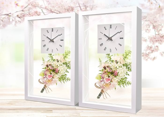 《限定》桜アレンジのフラワークリアクロック「桜(さくら)」