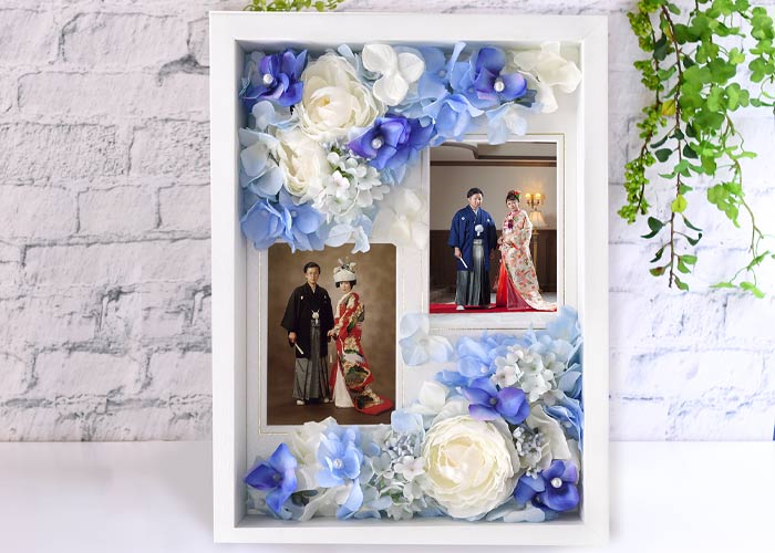 親子二代の結婚式のお写真を並べて入れて感動のギフトに