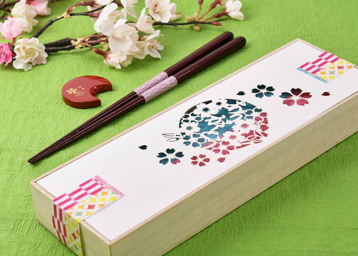 名入れ桐箱夫婦箸＆箸置きセット
