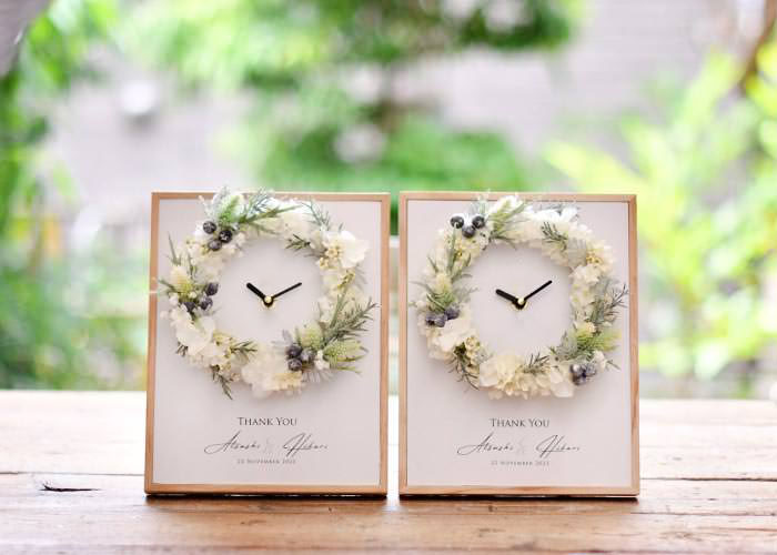 花時計「クロックブランリース」／結婚式両親プレゼント