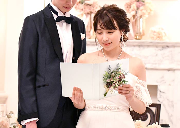 花嫁の手紙「ブーケ」で感動演出