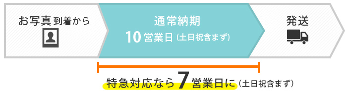 特急対応なら7営業日で発送