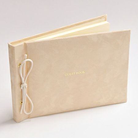 上品なゴールドの箔押しのベローチェ芳名帳オフホワイト