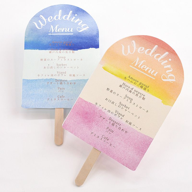 アイスキャンディーの裏面がメニュー表になっています