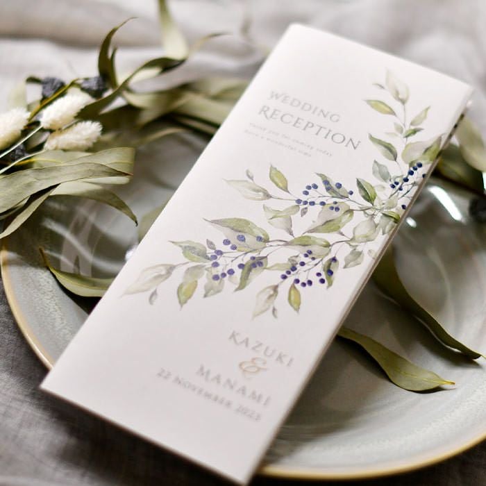 洗練された大人ナチュラル席次表完成品オーダーカルムリーフ