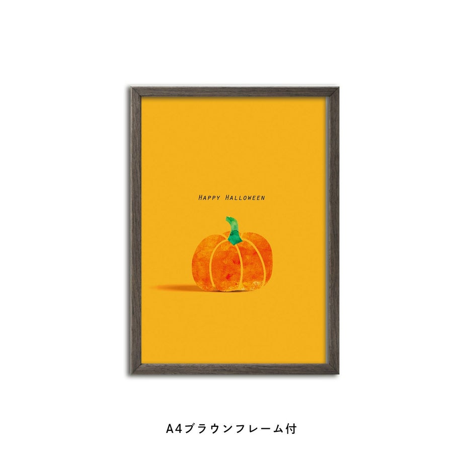 ハロウィンをイメージしたカボチャのフレーム付ポスター