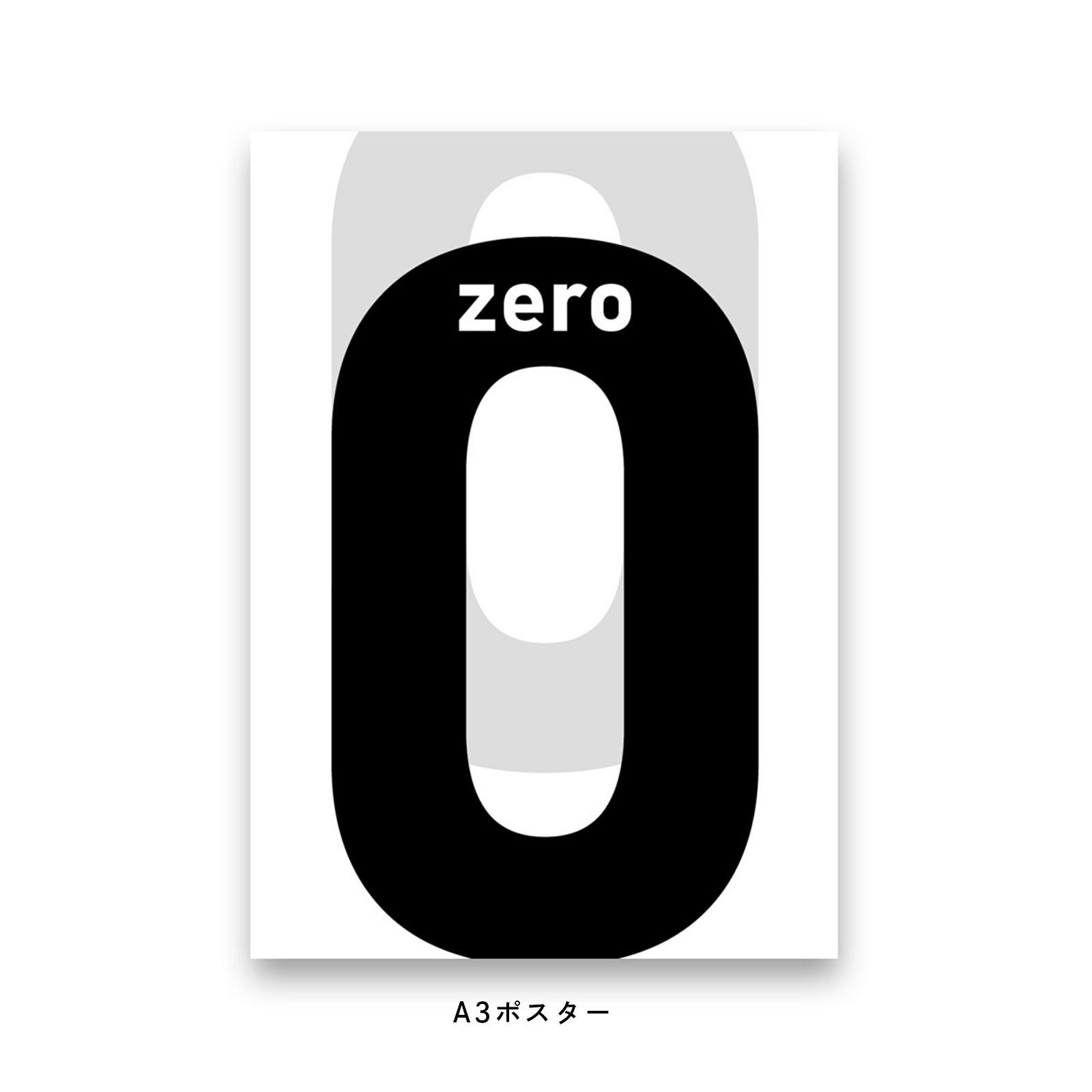 数字の0をモチーフにしたモノクロポスター