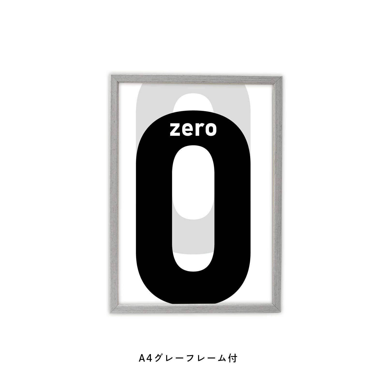 数字の1をモチーフにしたフレーム付モノクロポスター