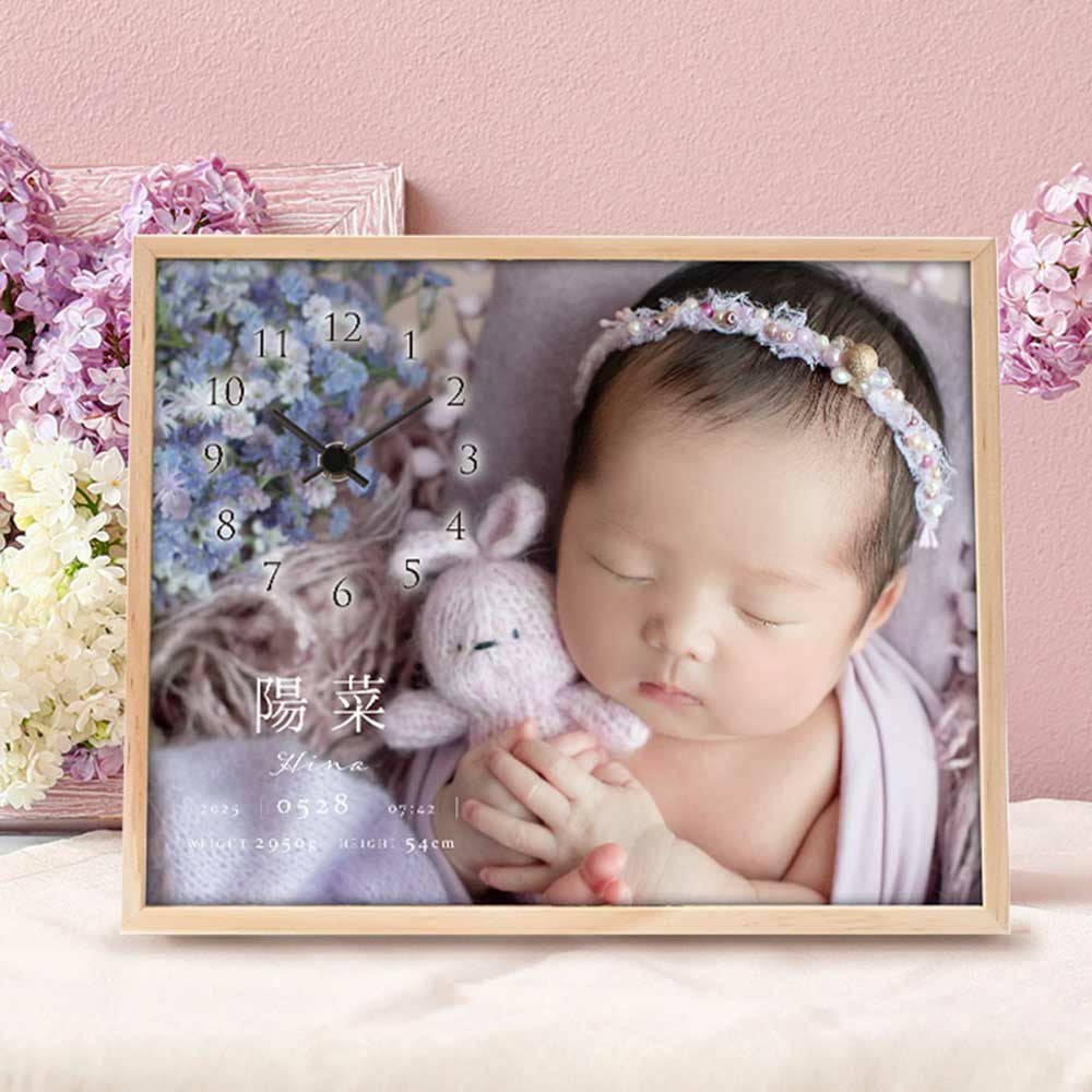 女の子の写真入り時計