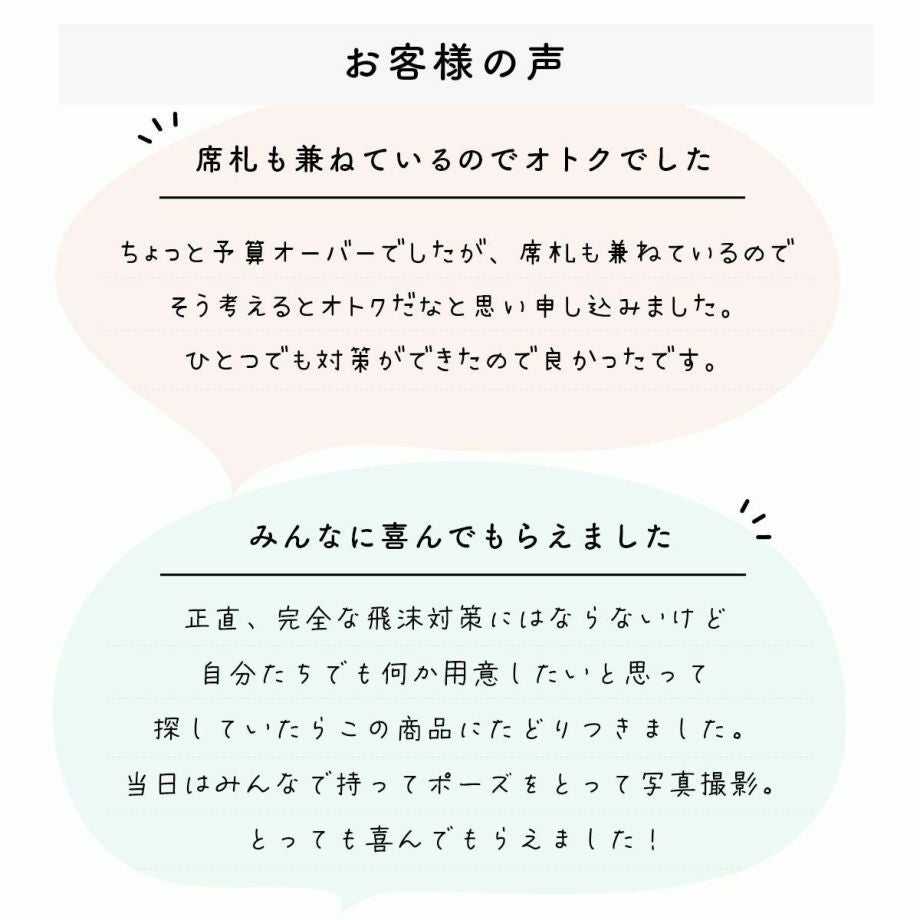 新郎新婦名＆挙式日入りでテーブルコーデとしても活躍するおしゃれなフェイスシールド