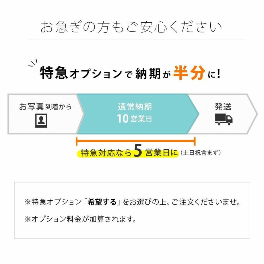 特急オプションでお急ぎにも対応可能なウェルカムボード