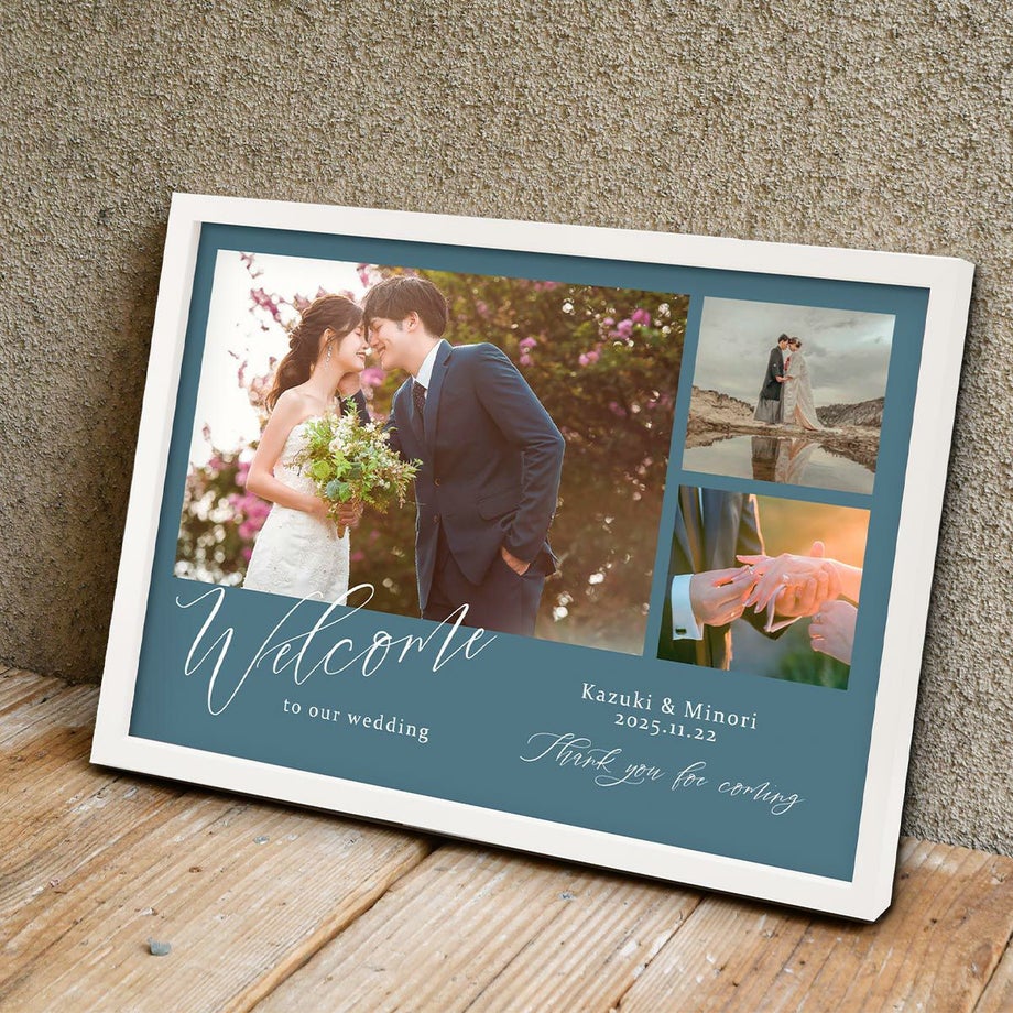 前撮り写真をお披露目できるフォトウエルカムボード