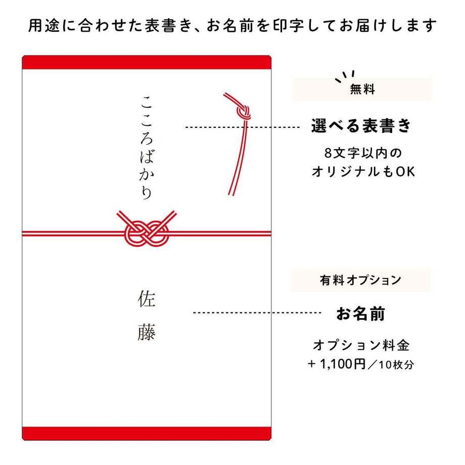 表書き名入れ対応のカタログギフト