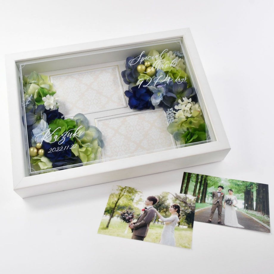 好きな写真をセットして贈れるフォトフレームフラワー子育て感謝状