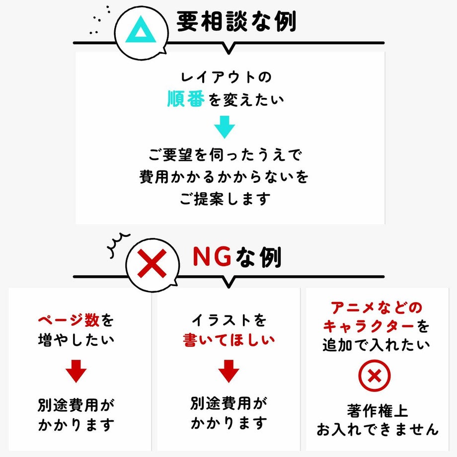 プロフィールブックのカスタマイズNGな例