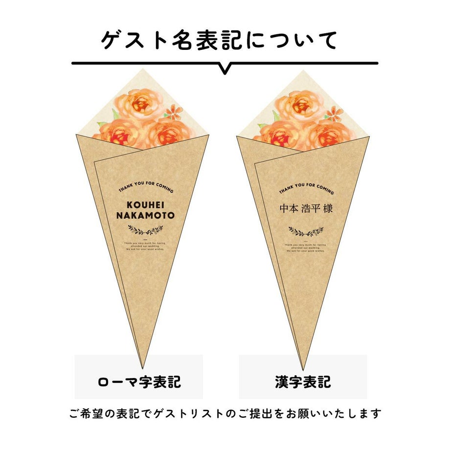 ゲスト名表記はローマ字or漢字から選べます