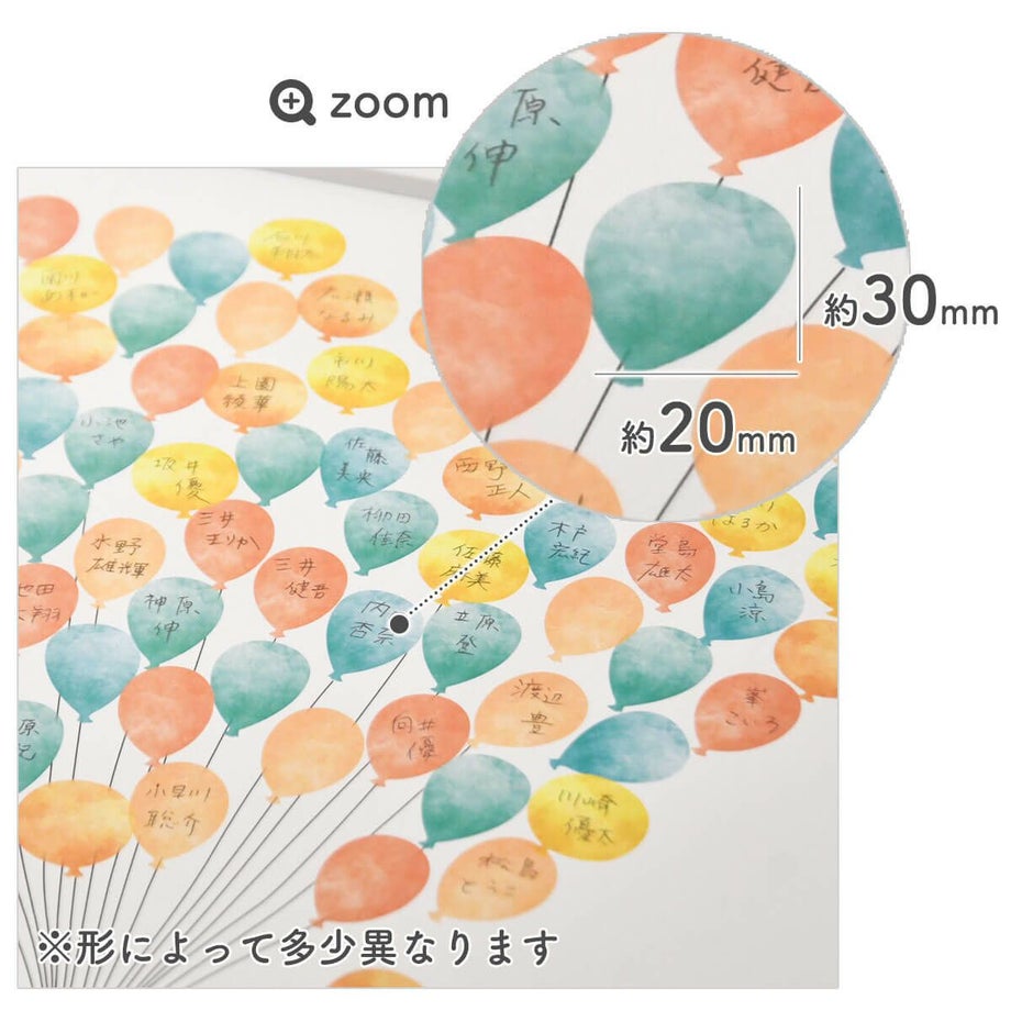 結婚証明書バルーンのイラスト部分の拡大図