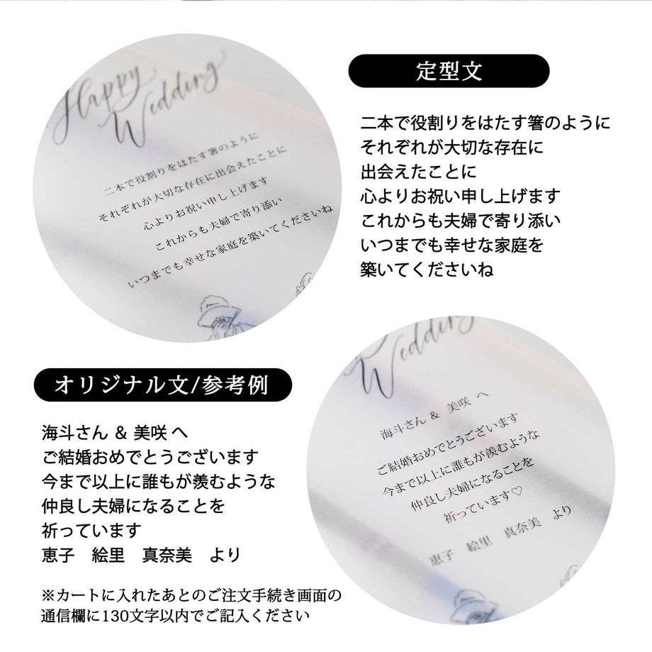 メッセージは定型文またはあなたの言葉で伝えられるオリジナル文にも無料で対応