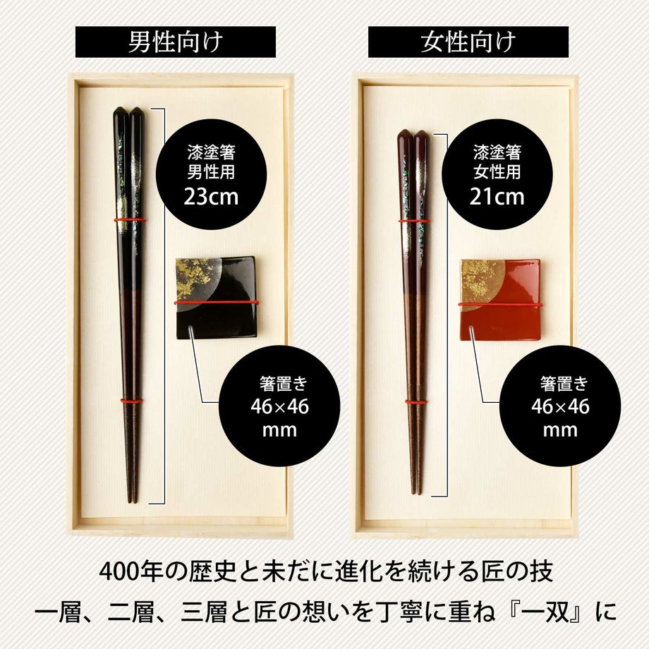 400年の歴史と未だに進化し続ける匠の技／男性向けと女性向けお箸