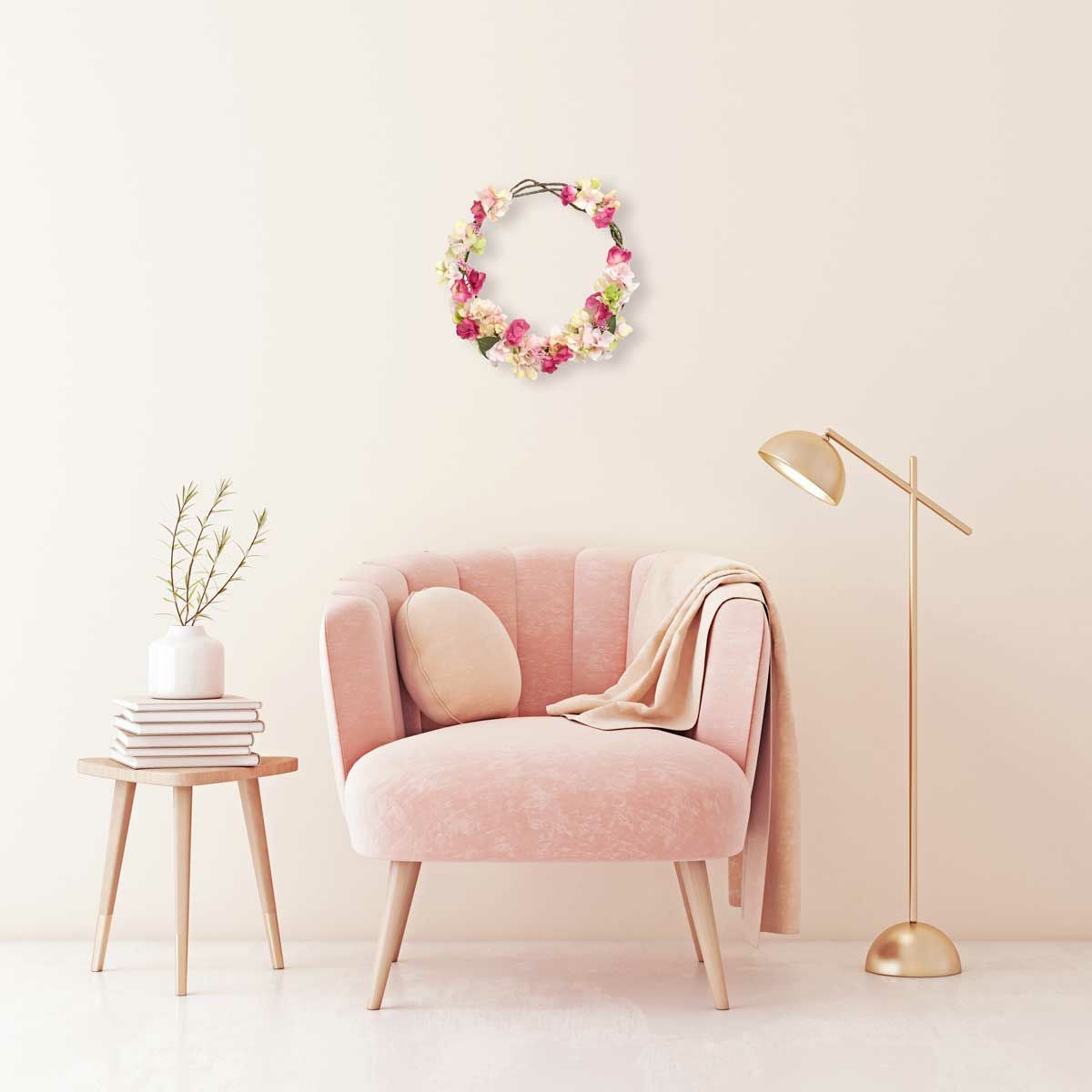 式後はお部屋に飾って楽しめるお花アレンジリース