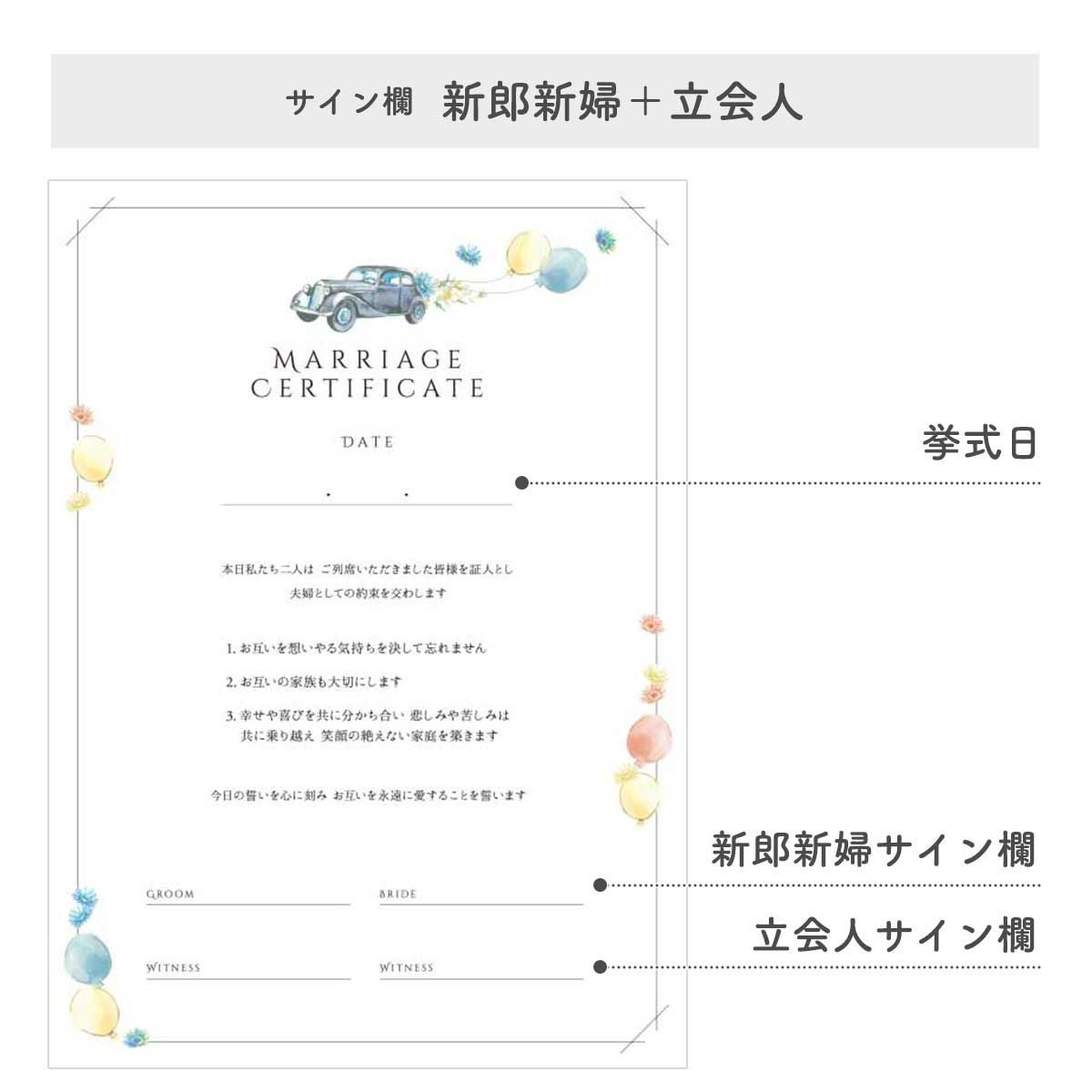 選べるサイン欄新郎新婦＋立会人タイプ