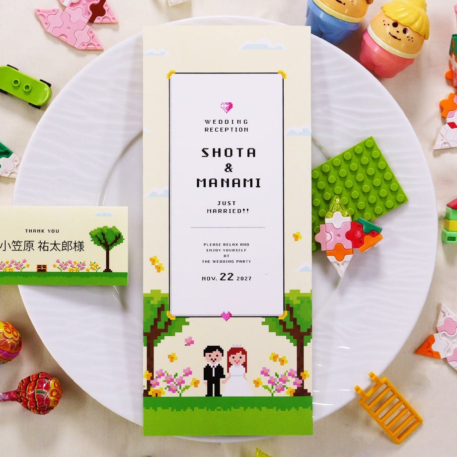 当日アイテム席次表・席札もトータルコーデしてテーマのあるおしゃれな結婚式に