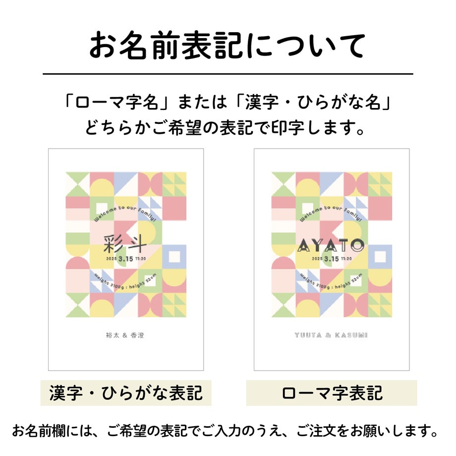 お名前表記について