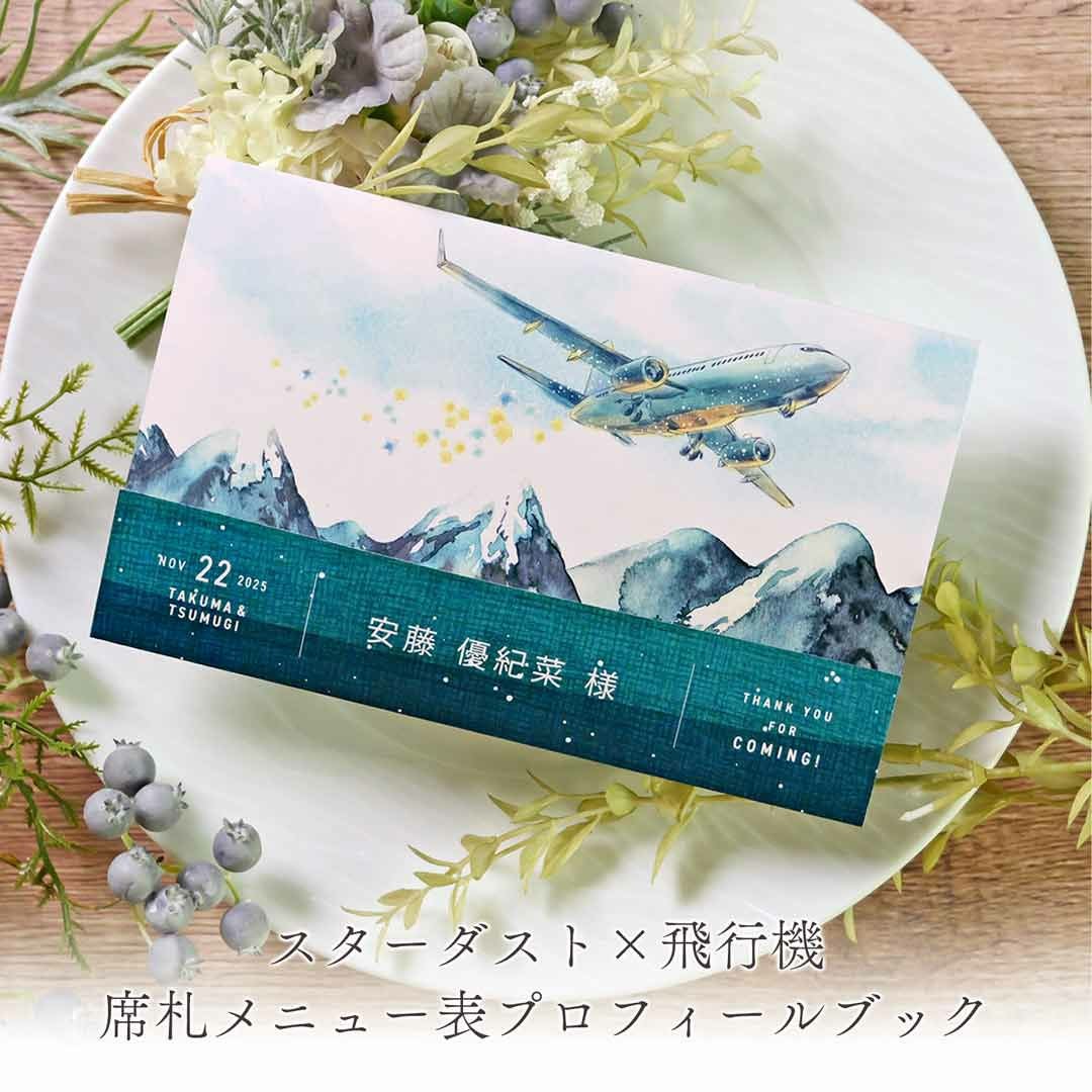 席札にもなる！ゲスト名入プロフィールブック「飛行機」（1名様分
