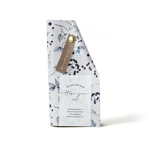 ハートパイミニブルー系リーフ柄