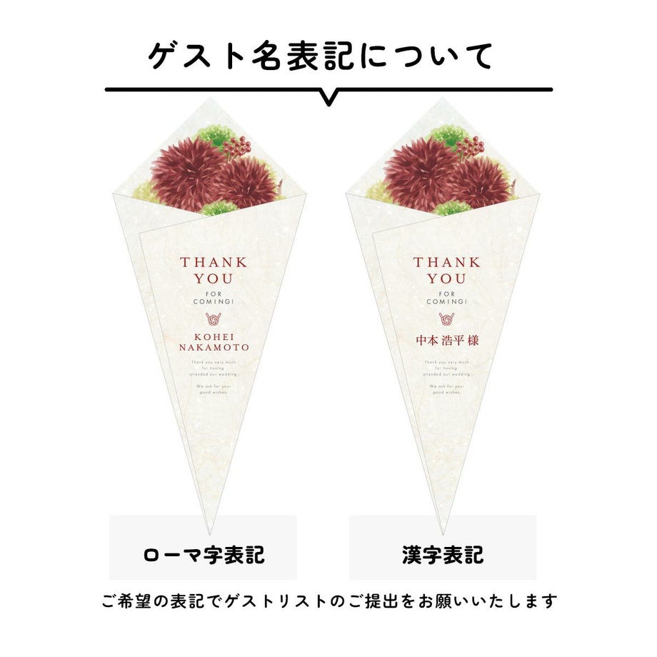 ゲスト名表記についてローマ字or漢字が選べます