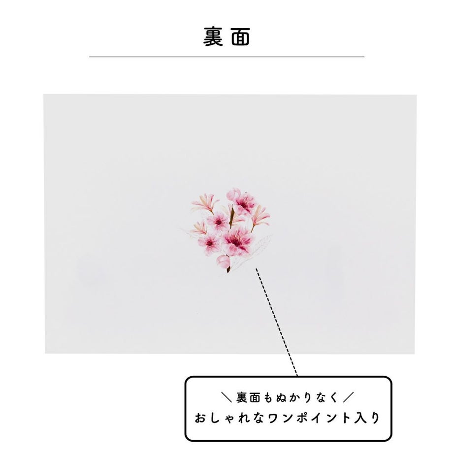 少人数招待状裏面もぬかりなくおしゃれなワンポイント入り